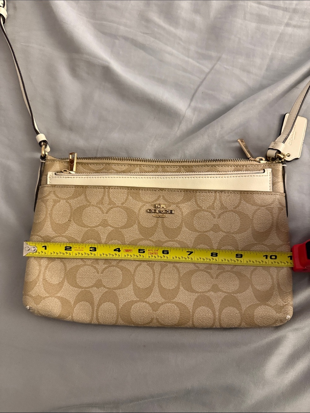Coach Tan Signature Crossbody with Cream Trim - Picture 3 of 7